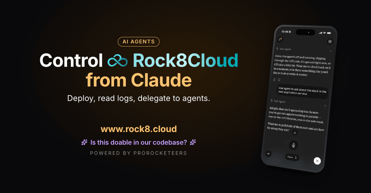 Control Rock8Cloud from Claude
