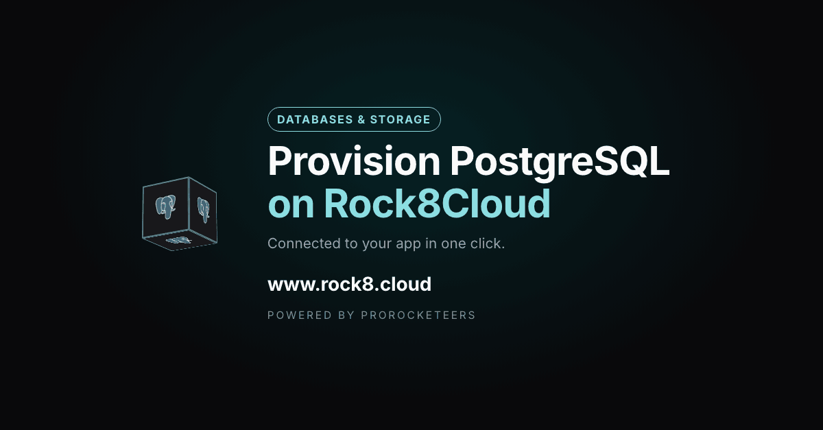 How to provision PostgreSQL on Rock8Cloud
