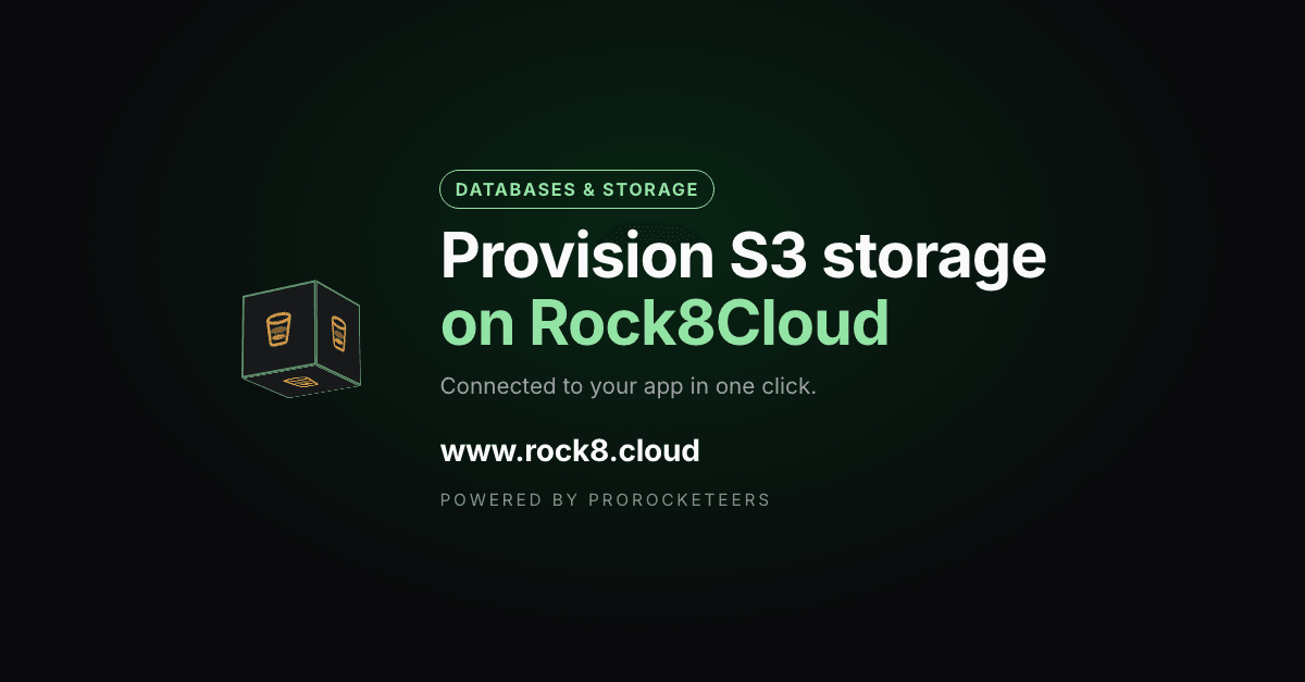 How to provision S3 object storage on Rock8Cloud